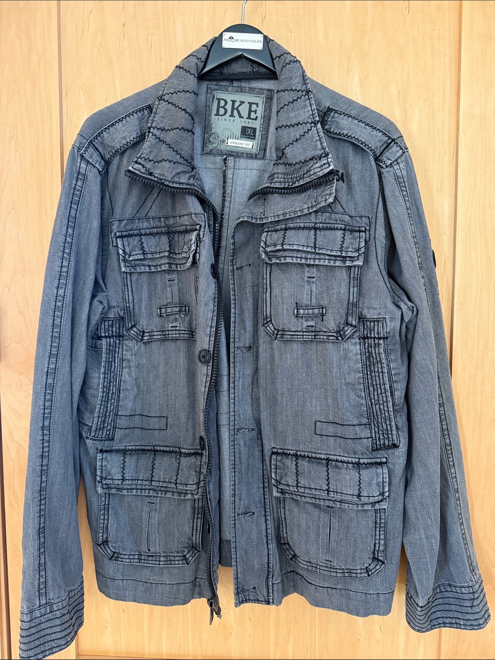 BKE Men's Slate Gray Military Field Jacket